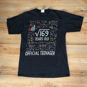 🍍Official Teenager Black Graphic Tee XXL 14/16 (Adult small) 13th Birthday Shirt